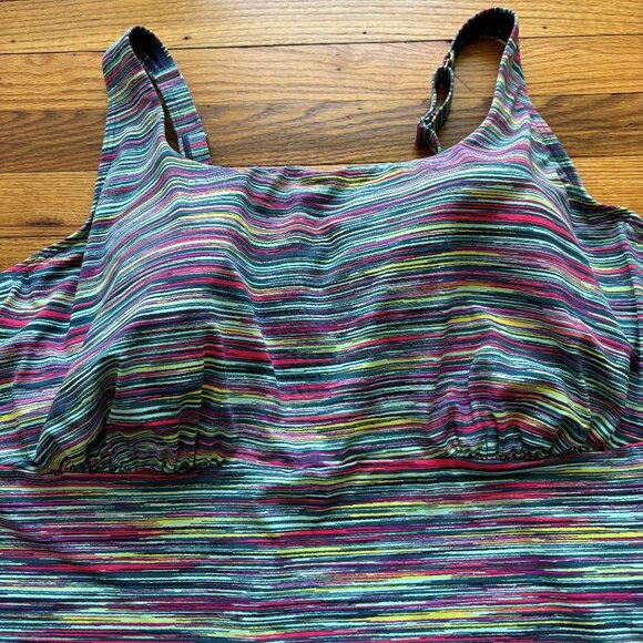 NWT Lands End Square Neck Underwire Tankini Swim Top in Navy Space Dye Size 20W - Picture 4 of 9